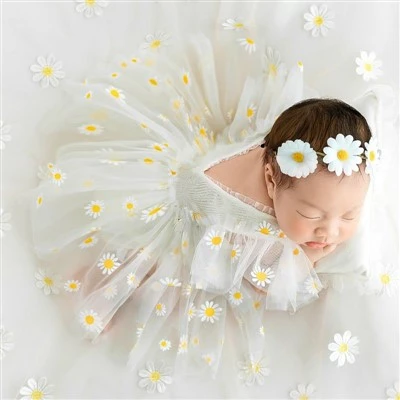 Daisy Tulle Newborn Photography Outfit Set